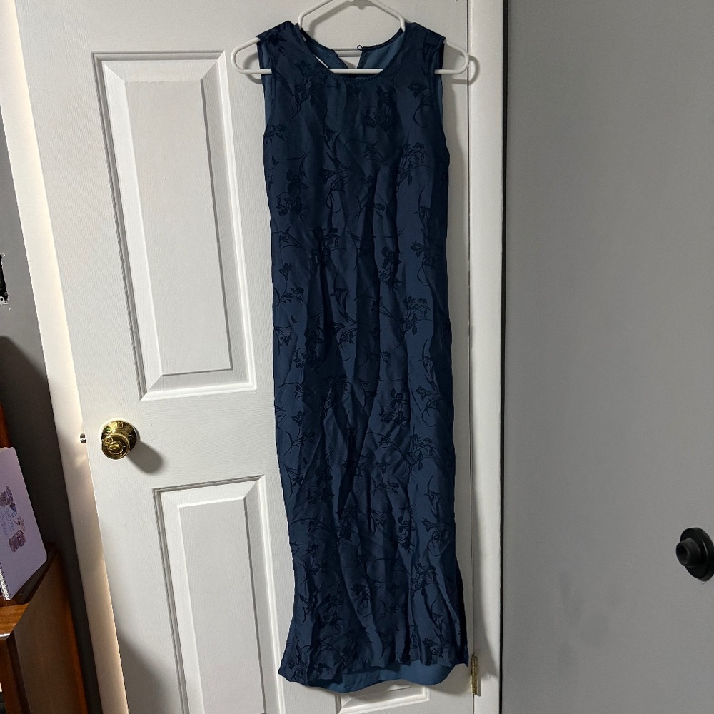 Long Floral 90s Silk Dress